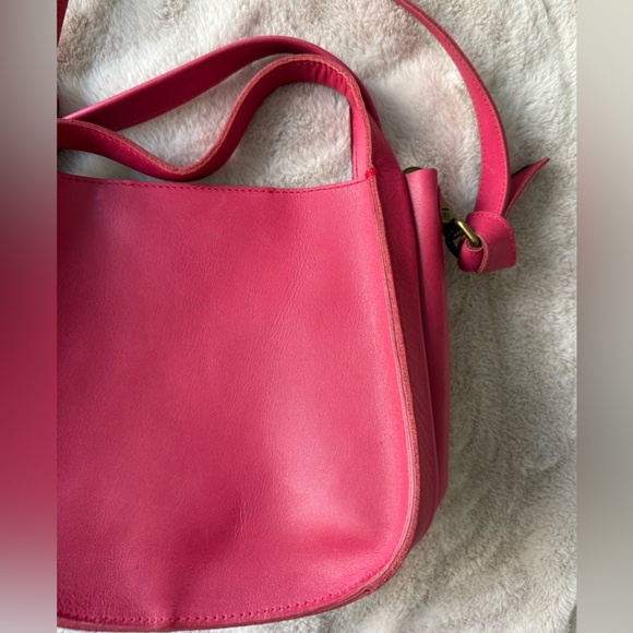 NWT Madewell The Sydney Leather Crossbody Bag Rosy Hibiscus Pink 🌺 - Picture 9 of 12